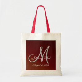 Earthtone 3d Monogram Red Tote Bag