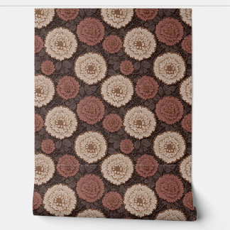 Earthtone Crochet Floral Medallion Lace Pattern Behang