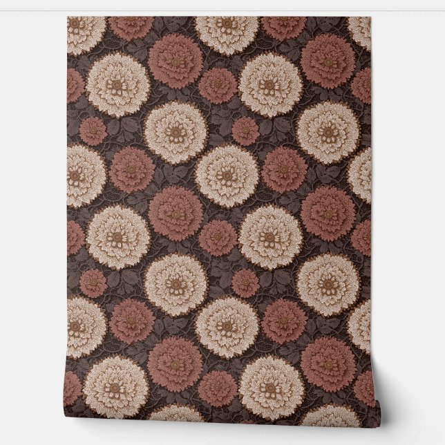 Earthtone Crochet Floral Medallion Lace Pattern Behang (Afrollen)