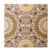 Earthtone Ethnic Bohemian Kaleidoscopic Pattern Tegeltje (Voorkant)