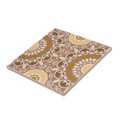 Earthtone Ethnic Bohemian Kaleidoscopic Pattern Tegeltje (Zijkant)