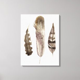Earthtone Feathers II Canvas Afdruk