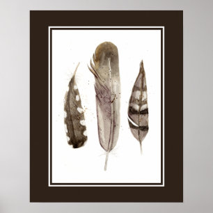 Earthtone Feathers II Poster