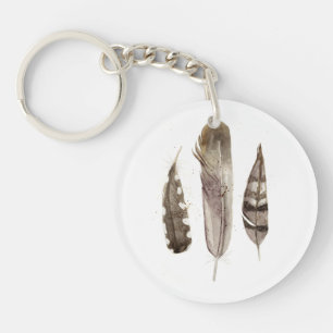 Earthtone Feathers II Sleutelhanger