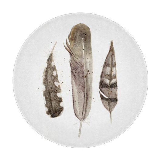 Earthtone Feathers II Snijplank (Voorkant)