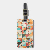 Earthtone Geometric Pattern Bagagelabel (Voorkant verticaal)