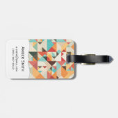 Earthtone Geometric Pattern Bagagelabel (Achterkant horizontaal)