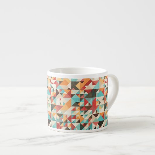 Earthtone Geometric Pattern Espresso Kop (Voorkant rechts)