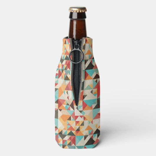 Earthtone Geometric Pattern Flesjeskoeler (Fles Achterkant)