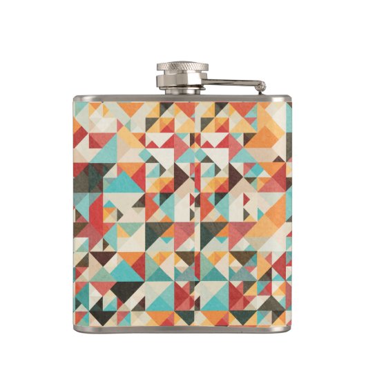 Earthtone Geometric Pattern Heupfles (Achterkant)