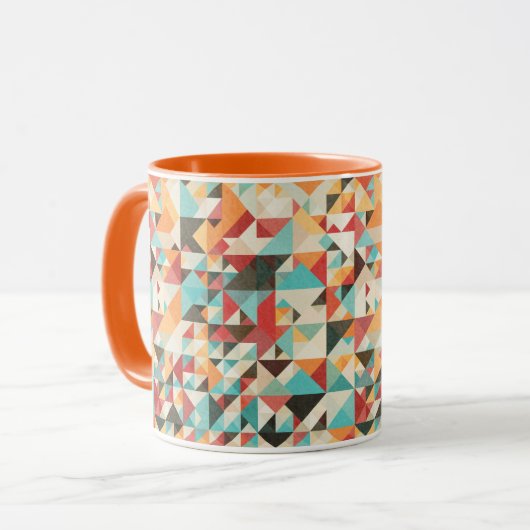 Earthtone Geometric Pattern Mok (Voorkant links)