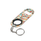 Earthtone Geometric Pattern Sleutelhanger Flessenopener (Achterkant Gekanteld)