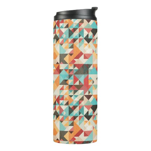 Earthtone Geometric Pattern Thermosbeker (Gedraaid links)