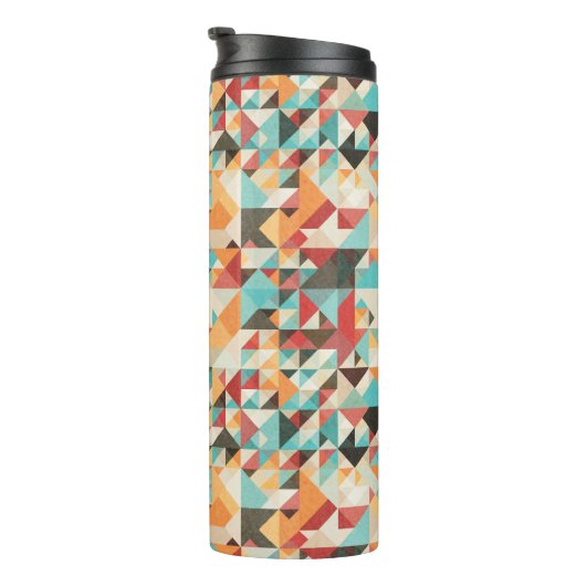 Earthtone Geometric Pattern Thermosbeker (Geroteerd rechts)