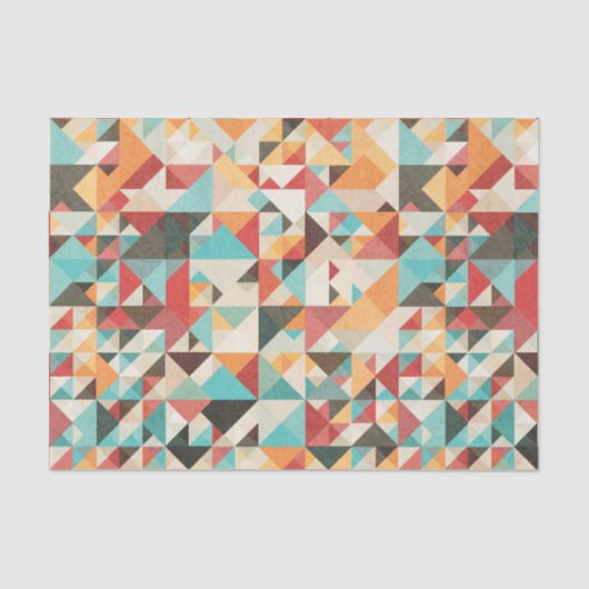 Earthtone Geometric Pattern Tissuepapier (Voorkant)