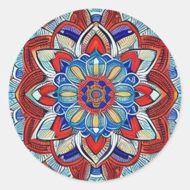 Earthtone Mandala Ronde Sticker