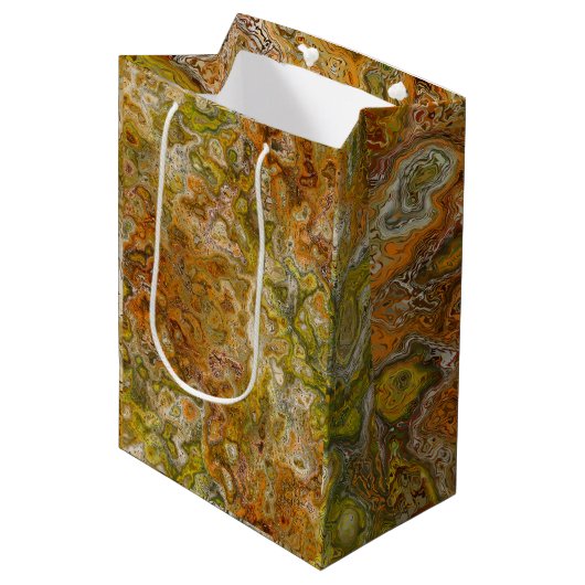 Earthtone Marble Gift Bag Medium Cadeauzakje (Voorkant Gekanteld)