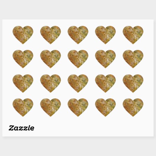 Earthtone Marble Heart Stickers (Feuille)