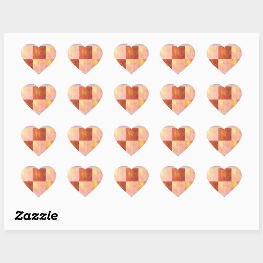 Earthtone Skies Tiles Heart Stickers (Feuille)