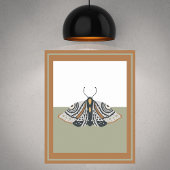 Earthtones Boho Butterfly Colorblock Poster