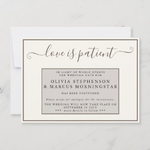 Earthtones Uitgestelde Gebeurtenis Liefde is Gedul Kaart