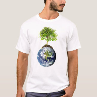 EarthTree met E.O. Wilson Quote op Terug T-shirt