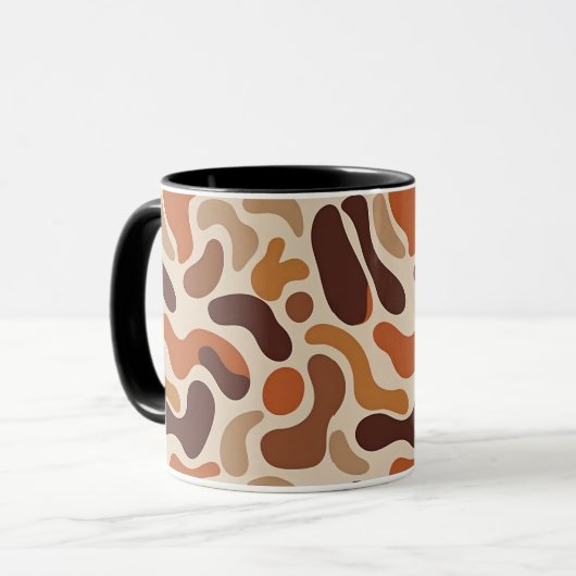 Earthy Abstract Coffee Mug – Organic Shapes  Mok (Voorkant links)