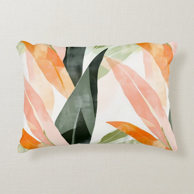 Earthy Abstract Leaf Pattern  Accent Kussen (Voorkant)