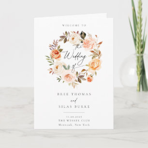 Earthy Autumn Botanical Floral Wedding Programma