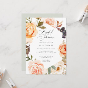 Earthy Autumn Floral Bridal Shower Kaart