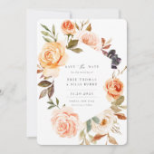 Earthy Autumn Floral Foto Save The Date (Voorkant)