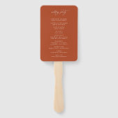 Earthy Autumn Floral Wedding Programme Hand Fan Handwaaier (Achterkant)