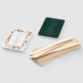 Earthy Autumn Floral Wedding Programme Hand Fan Handwaaier (Niet-gemonteerd)