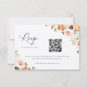 Earthy Autumn Floral Wedding QR Code RSVP Kaartje (Voorkant)