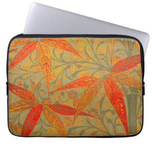 Earthy Bamboo Art print Oranje Laptop Sleeve