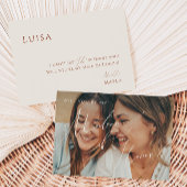 Earthy Beige Faded Foto Matron of Honor Kaart