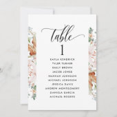 Earthy Blooms Plan Cartes avec nom d'invité (Devant)