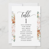 Earthy Blooms Plan Cartes avec nom d'invité (Dos)