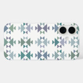 Earthy Blue Green Geometric Driangle Aztec Pattern Case-Mate iPhone Case (Achterkant (horizontaal))