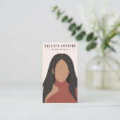 Earthy Bohemian Black Hair Girl Haarstylist Salon Visitekaartje (Staand voorkant)