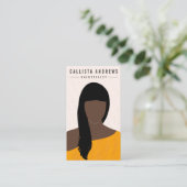 Earthy Bohemian Black Long Hair Girl Haarstylist Visitekaartje (Staand voorkant)