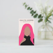 Earthy Bohemian Pink Hair Girl Haarstylist Salon Visitekaartje (Staand voorkant)