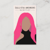 Earthy Bohemian Pink Hair Girl Haarstylist Salon Visitekaartje (Voorkant)