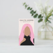 Earthy Bohemian Pink Hair Girl Haarstylist Salon Visitekaartje (Staand voorkant)