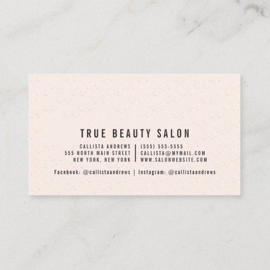 Earthy Bohemian Pink Hair Girl Haarstylist Salon Visitekaartje (Achterkant)