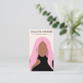 Earthy Bohemian Pink Hair Girl Haarstylist Salon Visitekaartje (Staand voorkant)