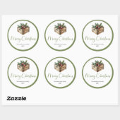 Earthy Bohemian Watercolor Christmas Favor Sticker (Feuille)