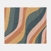 Earthy Boho Abstract Wavy Swirl Lines Terracotta Fleece Deken (Voorkant (Horizontaal))