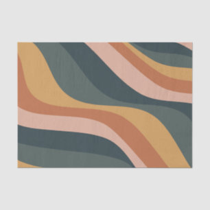 Earthy Boho Abstract Wavy Swirl Lines Terracotta Tissuepapier