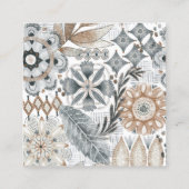 Earthy Boho Abstracte sieraden ontwerper Vierkante Visitekaartje (Achterkant)